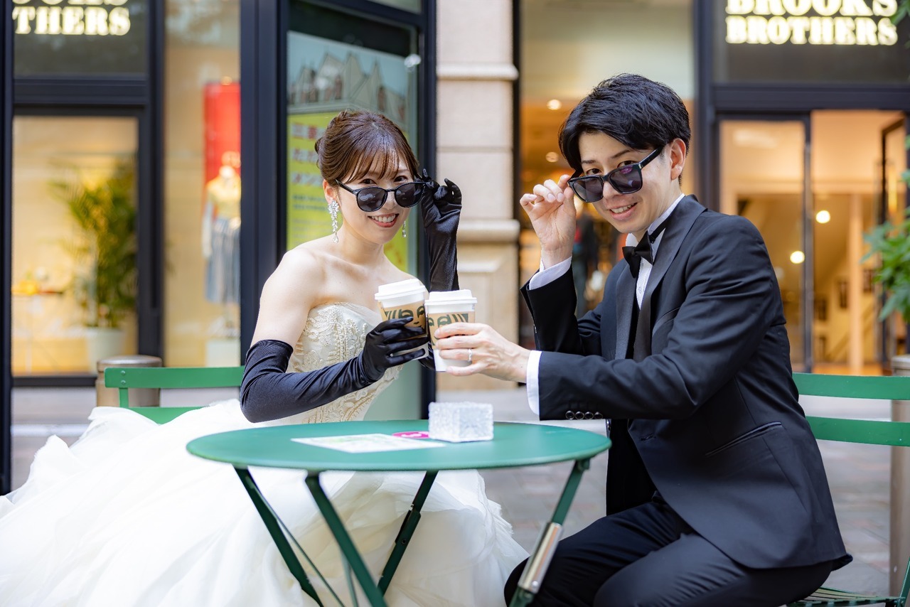 丸の内仲通りでの前撮り写真